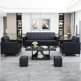 Executive Minimalist Black Reception Sofa - Maoters thumbnail 2