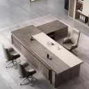 L-Shaped Executive Desk with Drawer & Storage thumbnail 4