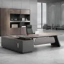 Lacquered Laminate Executive Desk - Maoters thumbnail 2