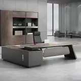 Lacquered Laminate Executive Desk - Maoters thumbnail 2