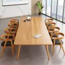 Modern Office Meeting Room Sleek Wood Conference Table - Maoters thumbnail 3