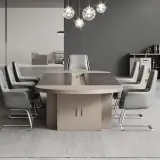 Light Luxury Conference Table – Simple Modern Oval thumbnail 3