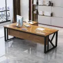 Minimalist industrial style wood office desk - Maoters thumbnail 1