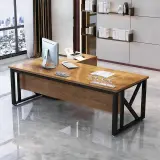 Minimalist industrial style wood office desk - Maoters thumbnail 1
