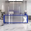 Modern Metal Reception Desk with LED Accent - Maoters thumbnail 1