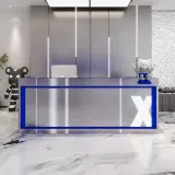 Modern Metal Reception Desk with LED Accent - Maoters thumbnail 1