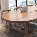 Rounded Rectangle Wood Conference Table - Maoters thumbnail 8
