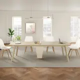 Minimalist Rounded Wood Boardroom Table - Maoters thumbnail 3