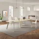 Minimalist Rounded Wood Boardroom Table - Maoters thumbnail 1