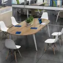 Modern Rounded Rectangular Wood Conference Table - Maoters thumbnail 2