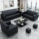 Executive Minimalist Black Reception Sofa - Maoters thumbnail 3