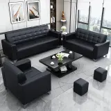 Executive Minimalist Black Reception Sofa - Maoters thumbnail 3