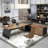 Modern Manager Office Two-Tone Executive Desk - Maoters thumbnail 3