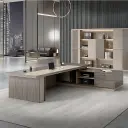 L-Shaped Executive Desk with Drawer & Storage thumbnail 3