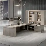 L-Shaped Executive Desk with Drawer & Storage thumbnail 3