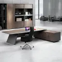 Lacquered Laminate Executive Desk - Maoters thumbnail 3