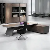 Lacquered Laminate Executive Desk - Maoters thumbnail 3