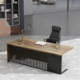 Industrial-Style Wood Executive Desk - Maoters thumbnail 4