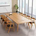 Modern Office Meeting Room Sleek Wood Conference Table - Maoters thumbnail 2