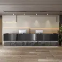 Two Person Stone Base Reception Desk - Maoters thumbnail 1