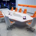 Modern High Gloss Boardroom Table - Maoters thumbnail 3
