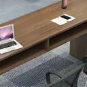 Modern Wood Office Desk with Open Shelf - Maoters thumbnail 10