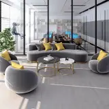 Modern Curved Office Lounge Sofa Set - Maoters thumbnail 4