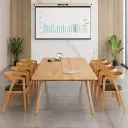 Modern Office Meeting Room Sleek Wood Conference Table - Maoters thumbnail 4