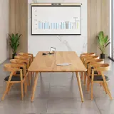Modern Office Meeting Room Sleek Wood Conference Table - Maoters thumbnail 4