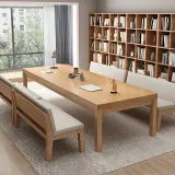 Minimalist Solid Wood Rectangular Conference Table - Maoters thumbnail 5