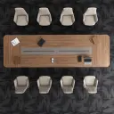 Modern Minimalist Conference Table Long Design thumbnail 3
