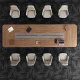 Modern Minimalist Conference Table Long Design thumbnail 3