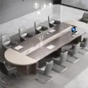 Light Luxury Conference Table – Simple Modern Oval thumbnail 2