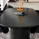 Modern Rounded Conference Table with Pedestal Base - Maoters thumbnail 10