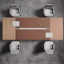 Light Wood Minimalist Conference Table - Maoters thumbnail 4