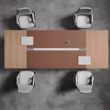 Light Wood Minimalist Conference Table - Maoters thumbnail 4