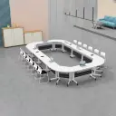 Modern Mobile Folding Training Table with Privacy Panel - Maoters thumbnail 4