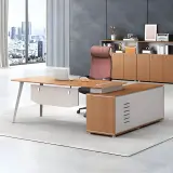 Wood Panel Modern Executive Desk - Maoters thumbnail 3