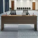Modern Wood Office Desk with Open Shelf - Maoters thumbnail 4