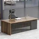 Industrial-Style Wood Executive Desk - Maoters thumbnail 2