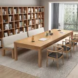 Minimalist Solid Wood Rectangular Conference Table - Maoters thumbnail 4