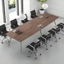 Minimalist Chrome Leg Negotiation Table - Maoters thumbnail 2