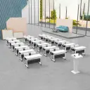 Modern Mobile Folding Training Table with Privacy Panel - Maoters thumbnail 3
