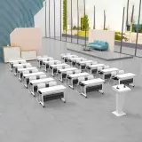 Modern Mobile Folding Training Table with Privacy Panel - Maoters thumbnail 3