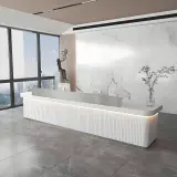 Modern Ribbed Panel Reception Desk - Maoters thumbnail 3