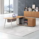 Wood Panel Modern Executive Desk - Maoters thumbnail 4