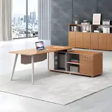 Wood Panel Modern Executive Desk - Maoters thumbnail 4