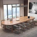 Rounded Rectangle Wood Conference Table - Maoters thumbnail 3