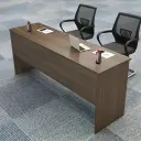 Modern Wood Office Desk with Open Shelf - Maoters thumbnail 3