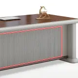 Modern Wood-Grain L-Shaped Executive Desk - Maoters thumbnail 14